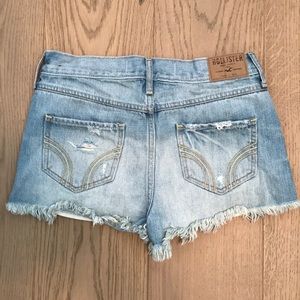 Light Blue Distressed High Rise Jean Shorts